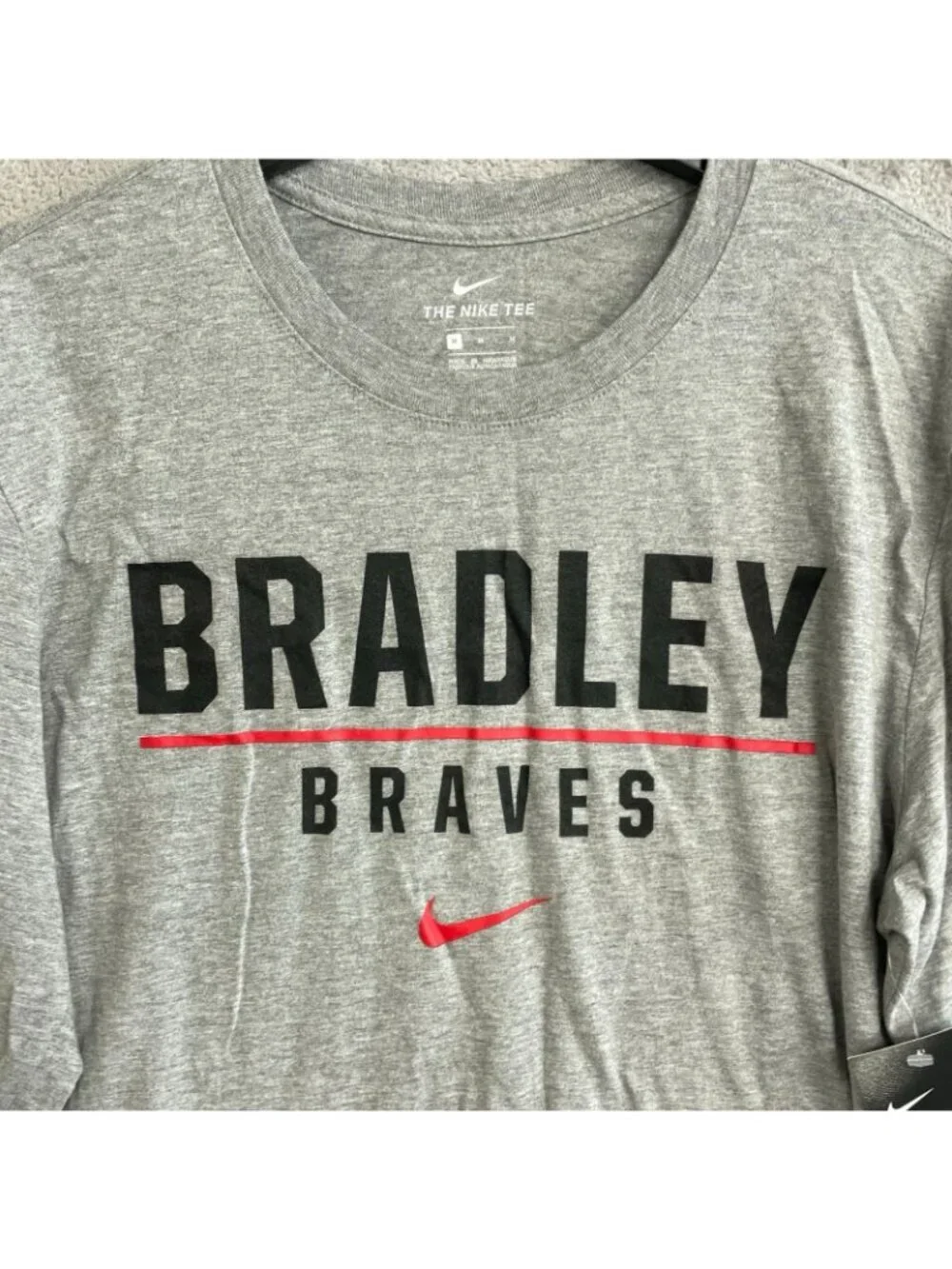 Nike Men's M Bradley Braves Gray Long Sleeve Shirt 20% Polyester P0264